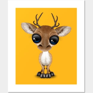 Cute Curious Nerdy Baby Deer Posters and Art